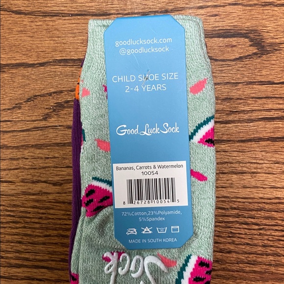 Amazon Kids Good Luck Socks - Purple, Pink, Green - Picture 8 of 8